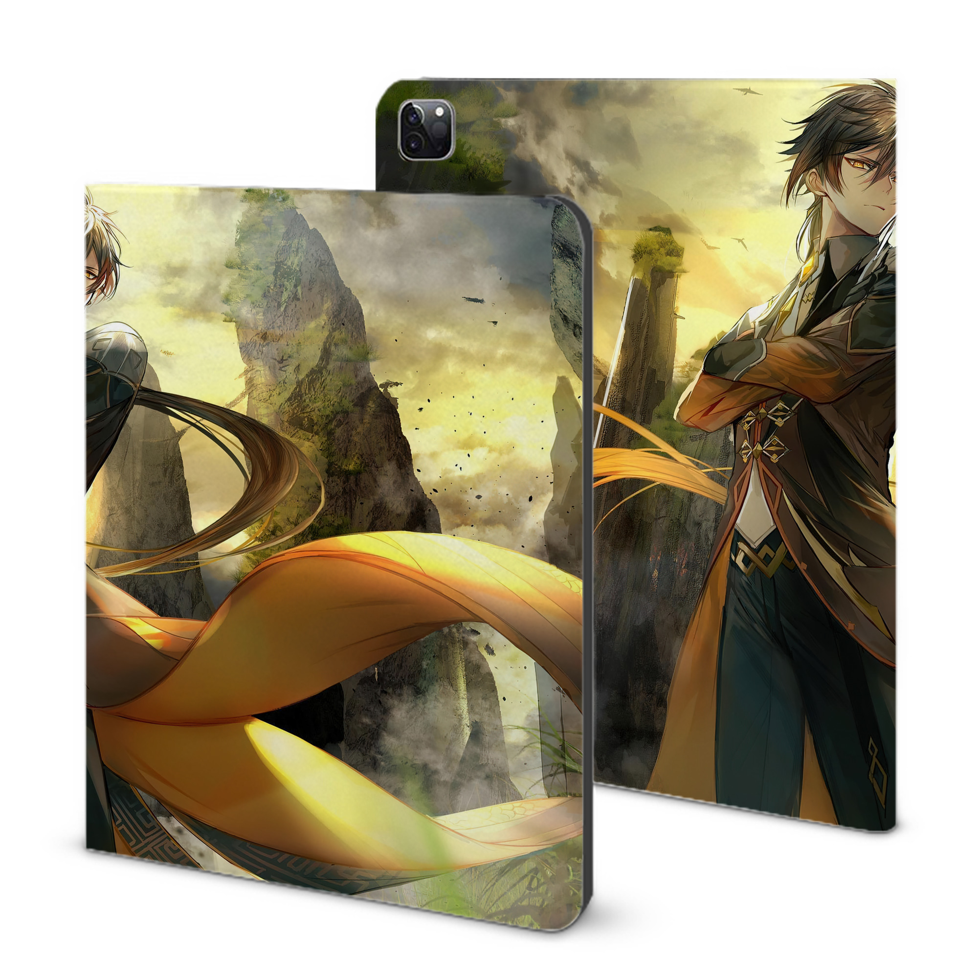 げんし神 genshin IPad ケース ブック型 PUレザー TPU 耐衝撃 軽量 薄型 ペン収納なし 全面保護 IPad 各モデル対応